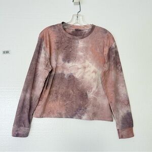 Cozy Rozy Tie Dye Pink Pastel Cropped Sweatshirt – Size M
